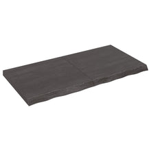 Wandschap behandeld massief eikenhout donkerbruin 120 x 60 x 6 cm