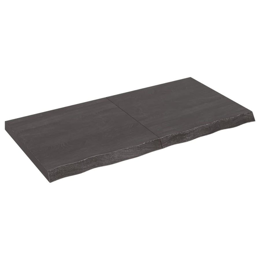 Wandschap behandeld massief eikenhout donkerbruin 120 x 60 x 6 cm