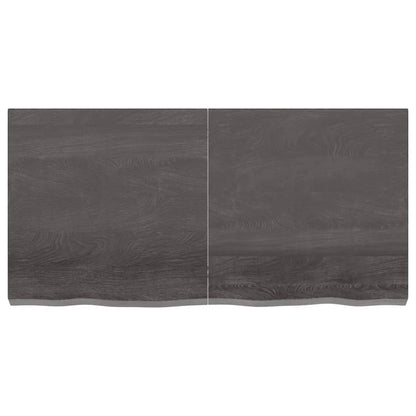 Wandschap behandeld massief eikenhout donkerbruin 120 x 60 x 6 cm