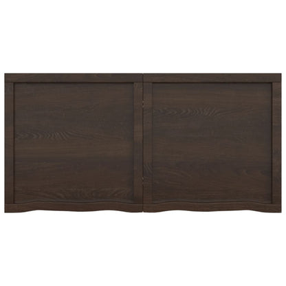 Wandschap behandeld massief eikenhout donkerbruin 120 x 60 x 6 cm