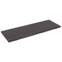 Wandschap behandeld massief eikenhout donkerbruin 140 x 50 x 4 cm