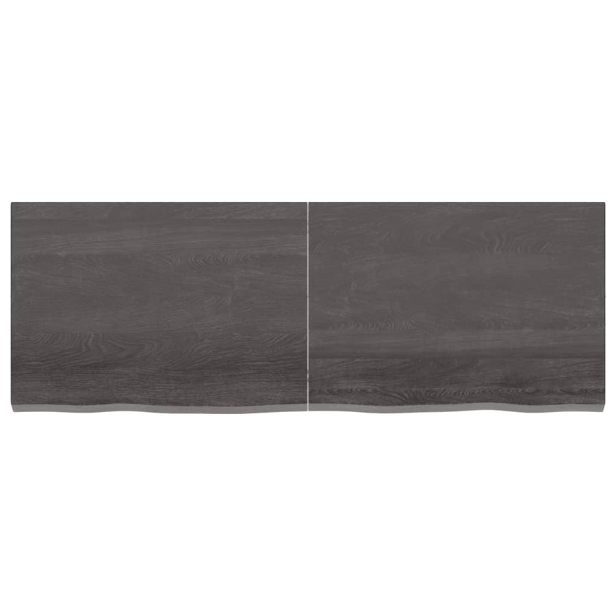 Wandschap behandeld massief eikenhout donkerbruin 140 x 50 x 4 cm