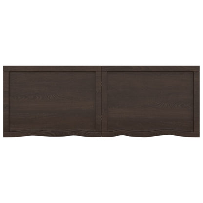 Wandschap behandeld massief eikenhout donkerbruin 140 x 50 x 4 cm
