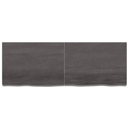 Wandschap behandeld massief eikenhout donkerbruin 140 x 50 x 6 cm