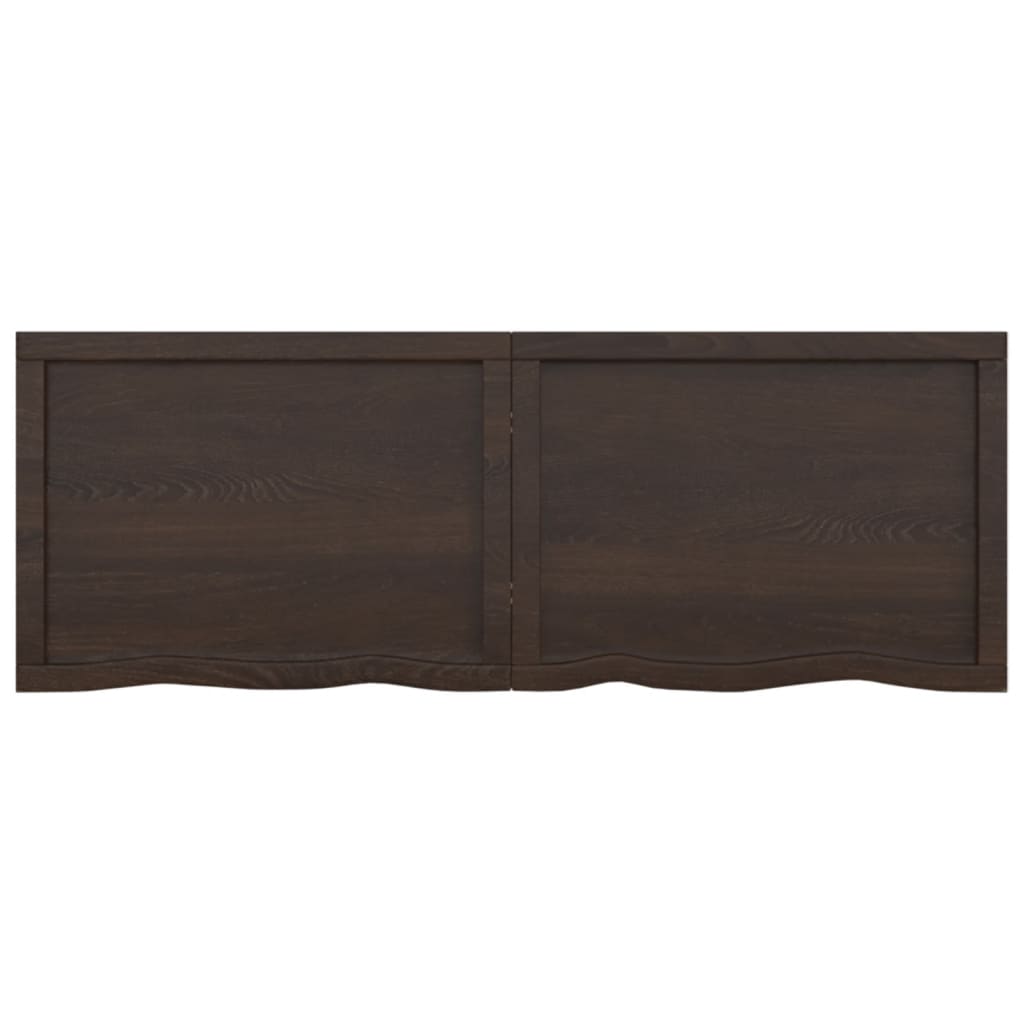 Wandschap behandeld massief eikenhout donkerbruin 140 x 50 x 6 cm