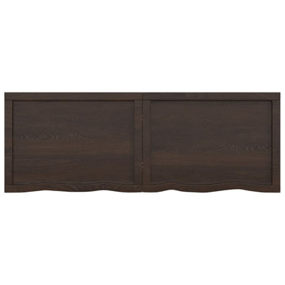 Wandschap behandeld massief eikenhout donkerbruin 140 x 50 x 6 cm