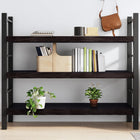 Wall shelf treated solid oak dark brown