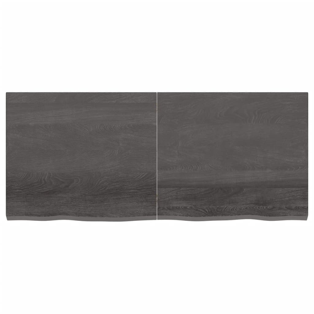 Wandschap behandeld massief eikenhout donkerbruin 140 x 60 x 4 cm