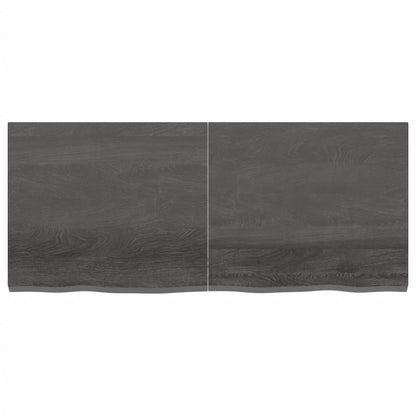 Wandschap behandeld massief eikenhout donkerbruin 140 x 60 x 4 cm
