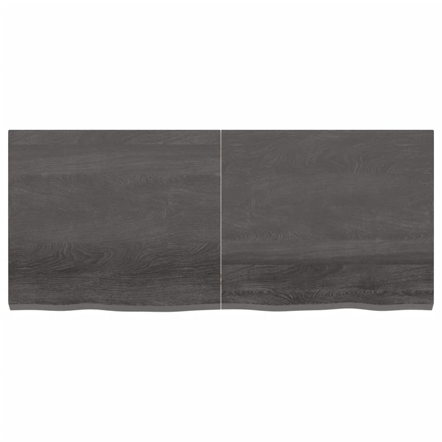Wandschap behandeld massief eikenhout donkerbruin 140 x 60 x 4 cm