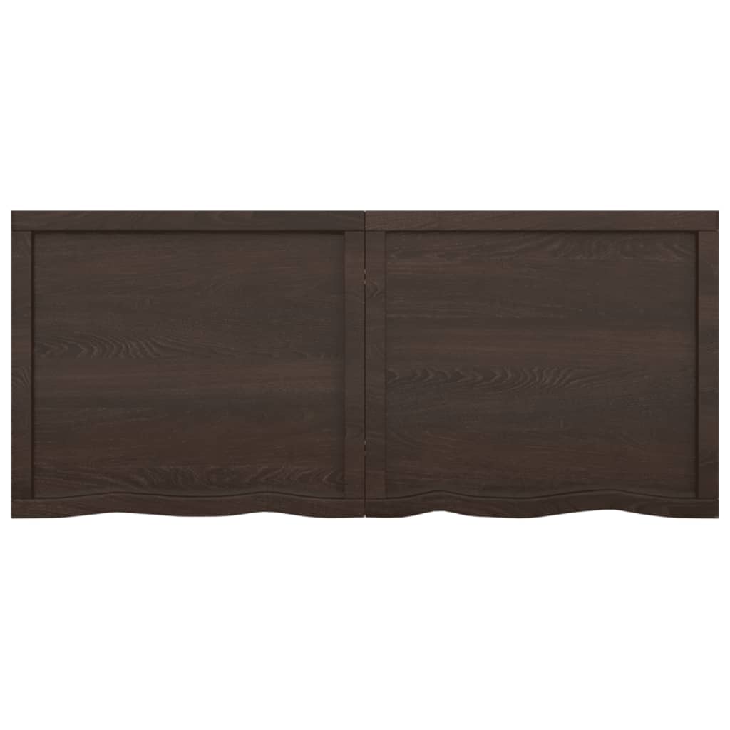 Wandschap behandeld massief eikenhout donkerbruin 140 x 60 x 4 cm