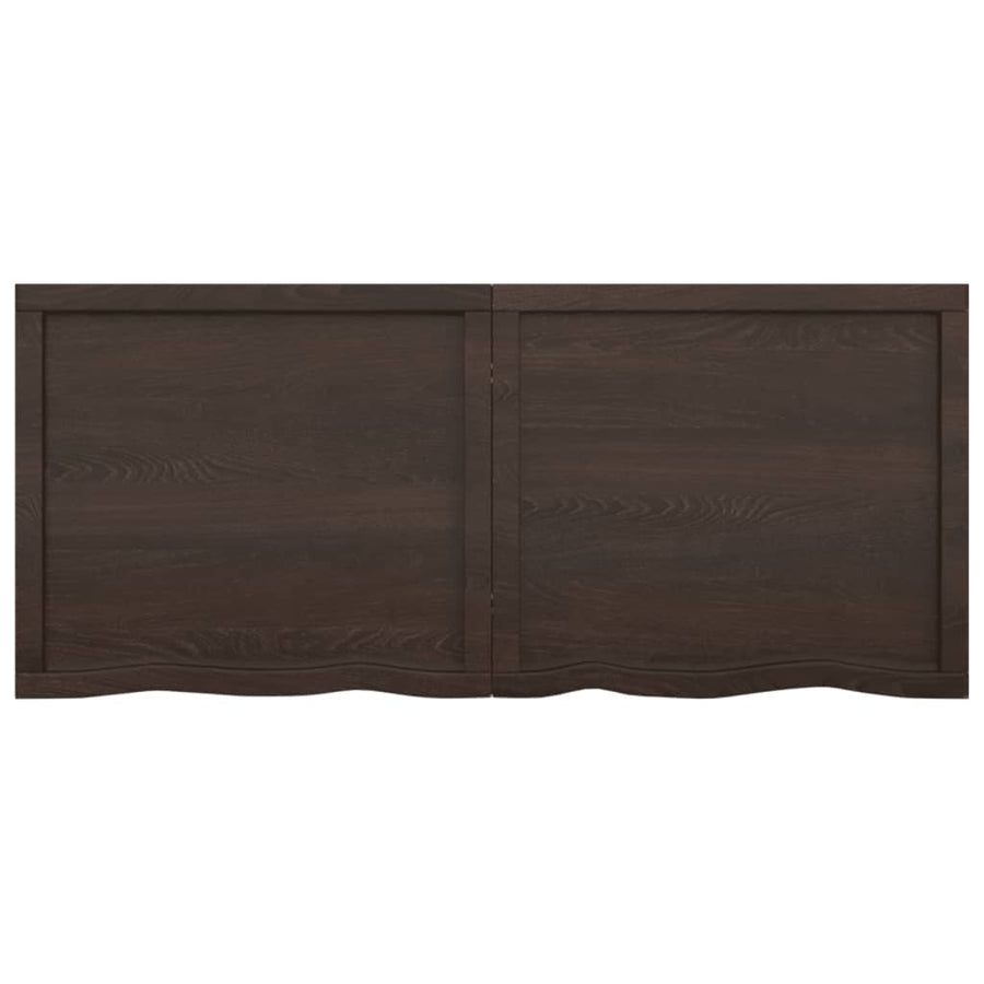 Wandschap behandeld massief eikenhout donkerbruin 140 x 60 x 4 cm