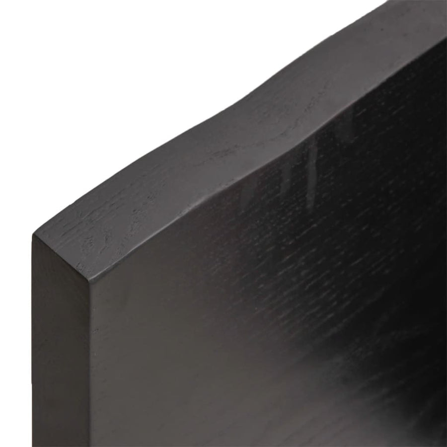 Wandschap behandeld massief eikenhout donkerbruin 140 x 60 x 4 cm