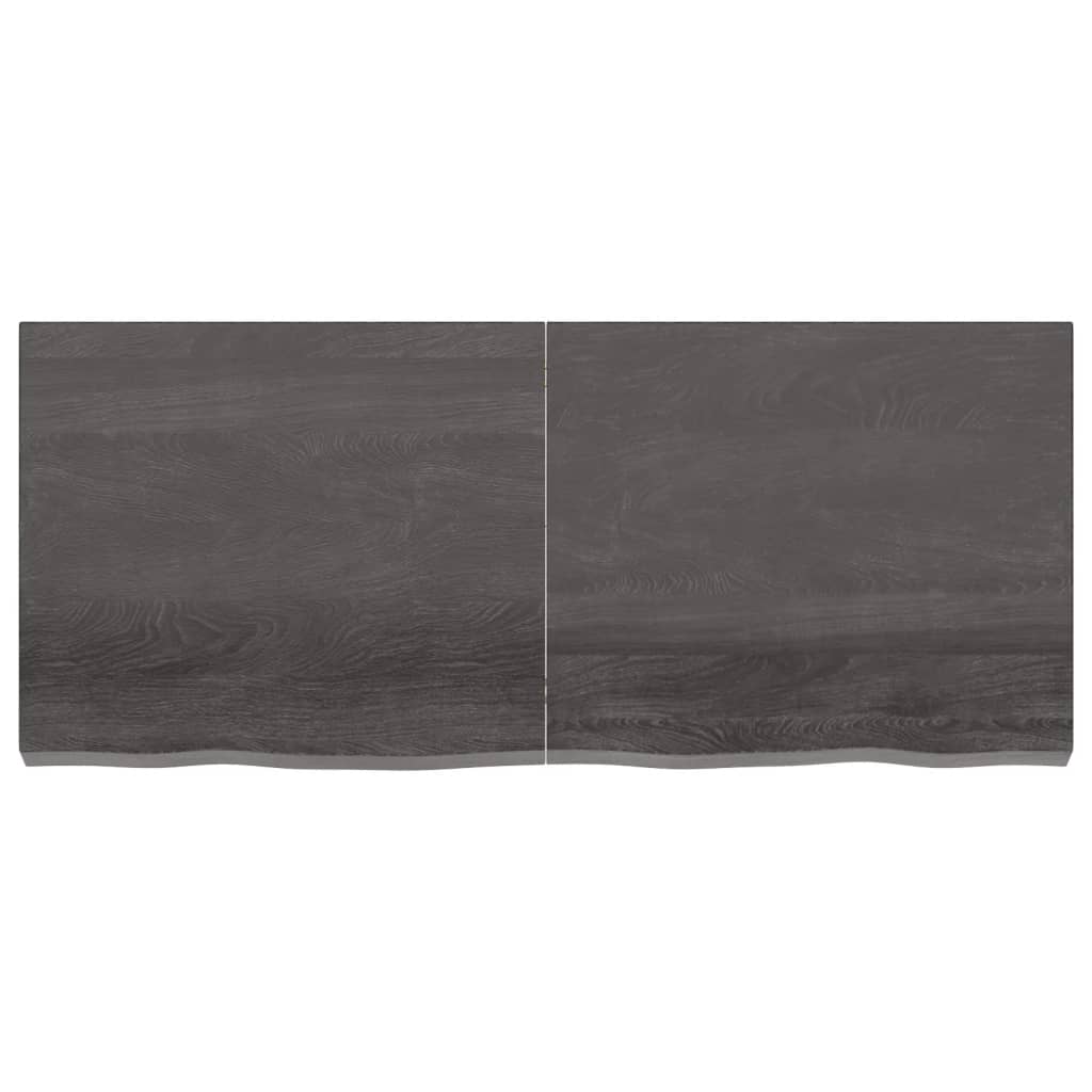 Wandschap behandeld massief eikenhout donkerbruin 140 x 60 x 6 cm