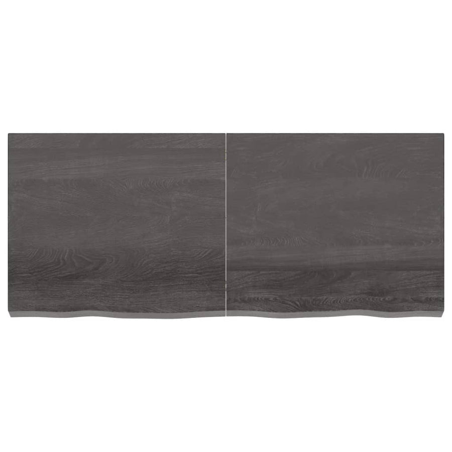 Wandschap behandeld massief eikenhout donkerbruin 140 x 60 x 6 cm