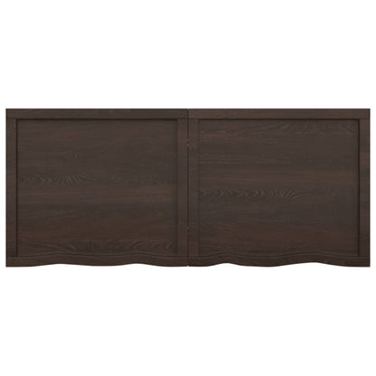 Wandschap behandeld massief eikenhout donkerbruin 140 x 60 x 6 cm
