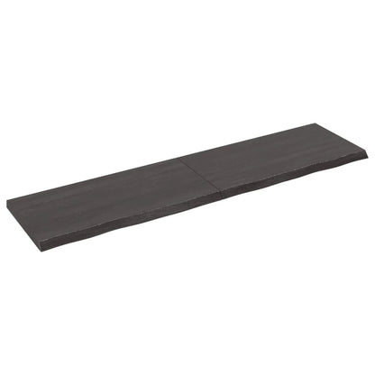 Wandschap behandeld massief eikenhout donkerbruin 160 x 40 x 4 cm