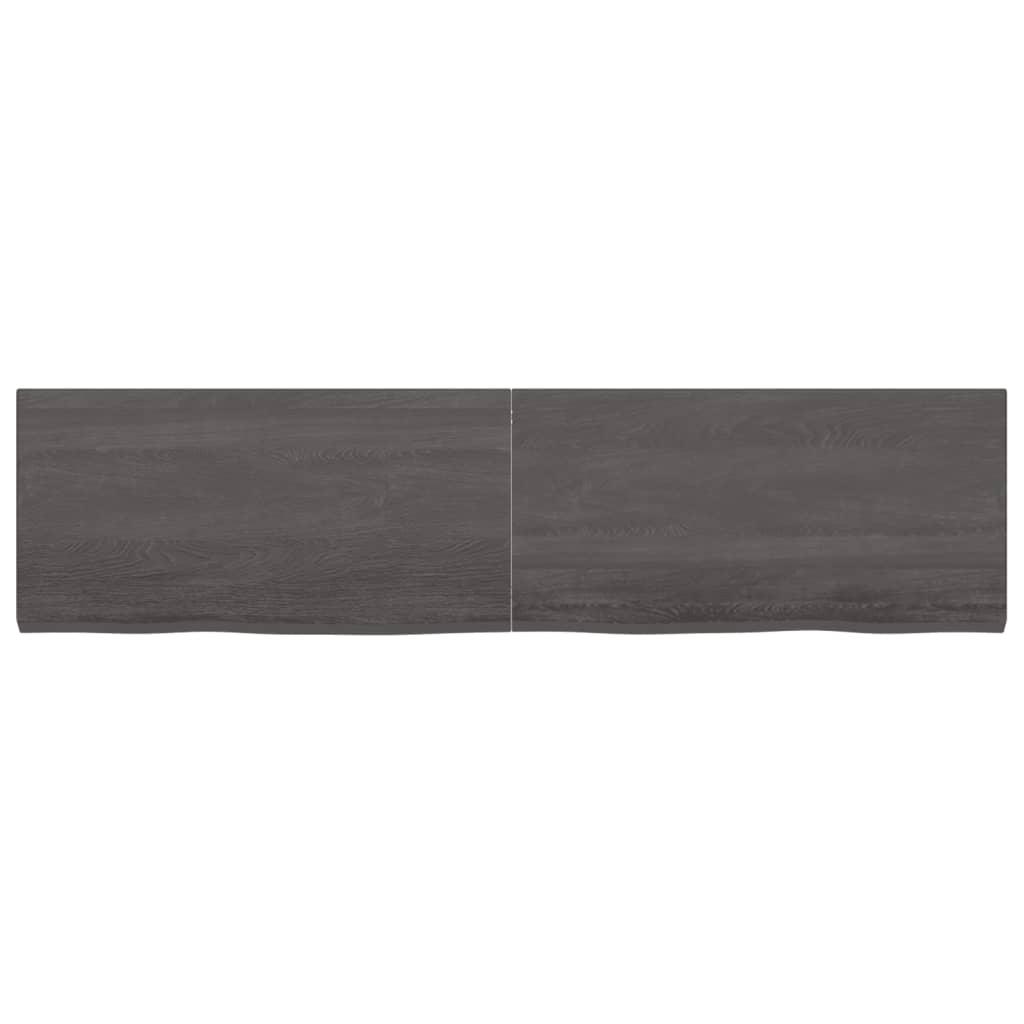 Wandschap behandeld massief eikenhout donkerbruin 160 x 40 x 4 cm