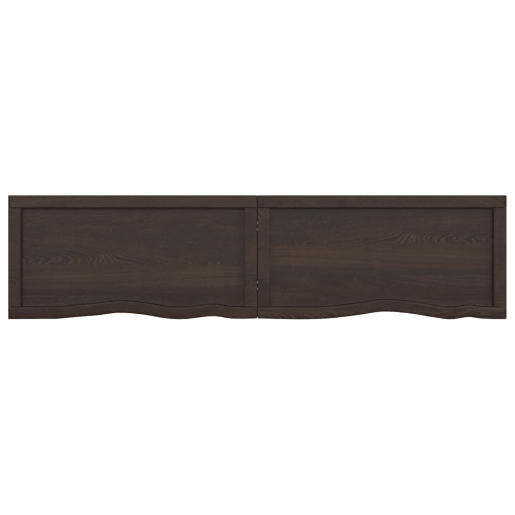 Wandschap behandeld massief eikenhout donkerbruin 160 x 40 x 4 cm