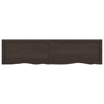Wandschap behandeld massief eikenhout donkerbruin 160 x 40 x 4 cm