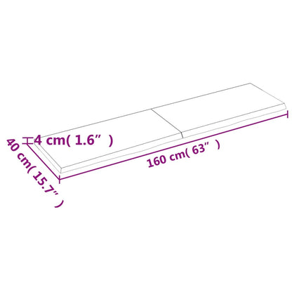 Wandschap behandeld massief eikenhout donkerbruin 160 x 40 x 4 cm