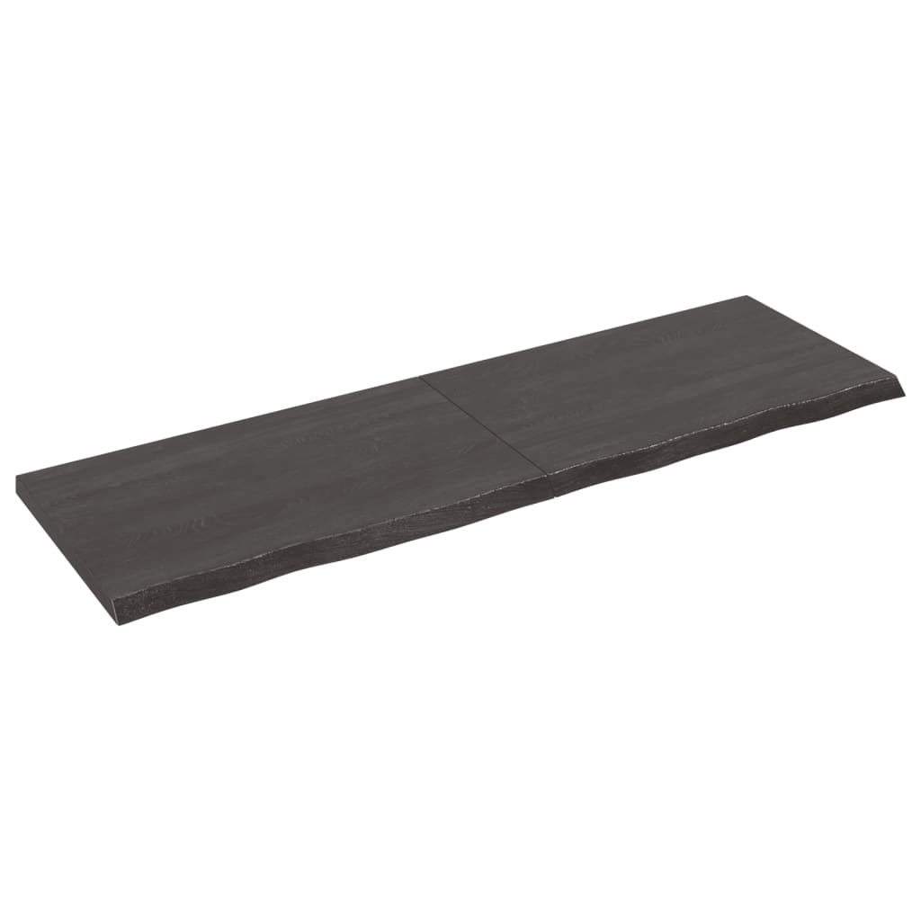 Wandschap behandeld massief eikenhout donkerbruin 160 x 50 x 4 cm