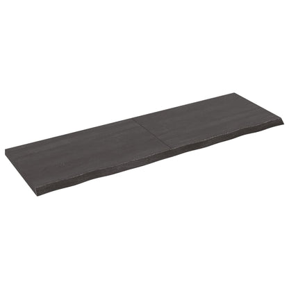 Wandschap behandeld massief eikenhout donkerbruin 160 x 50 x 4 cm