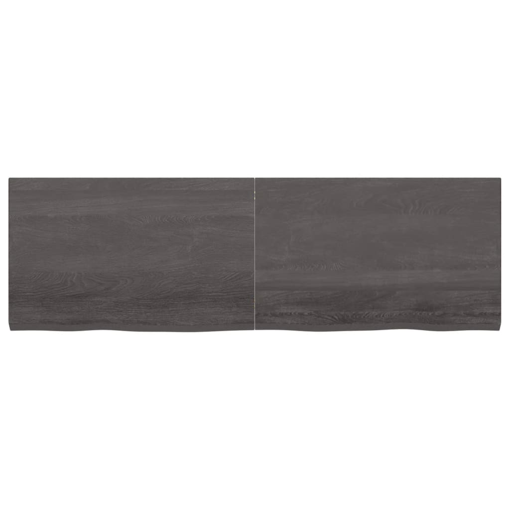 Wandschap behandeld massief eikenhout donkerbruin 160 x 50 x 4 cm