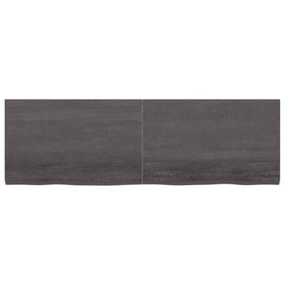 Wandschap behandeld massief eikenhout donkerbruin 160 x 50 x 4 cm