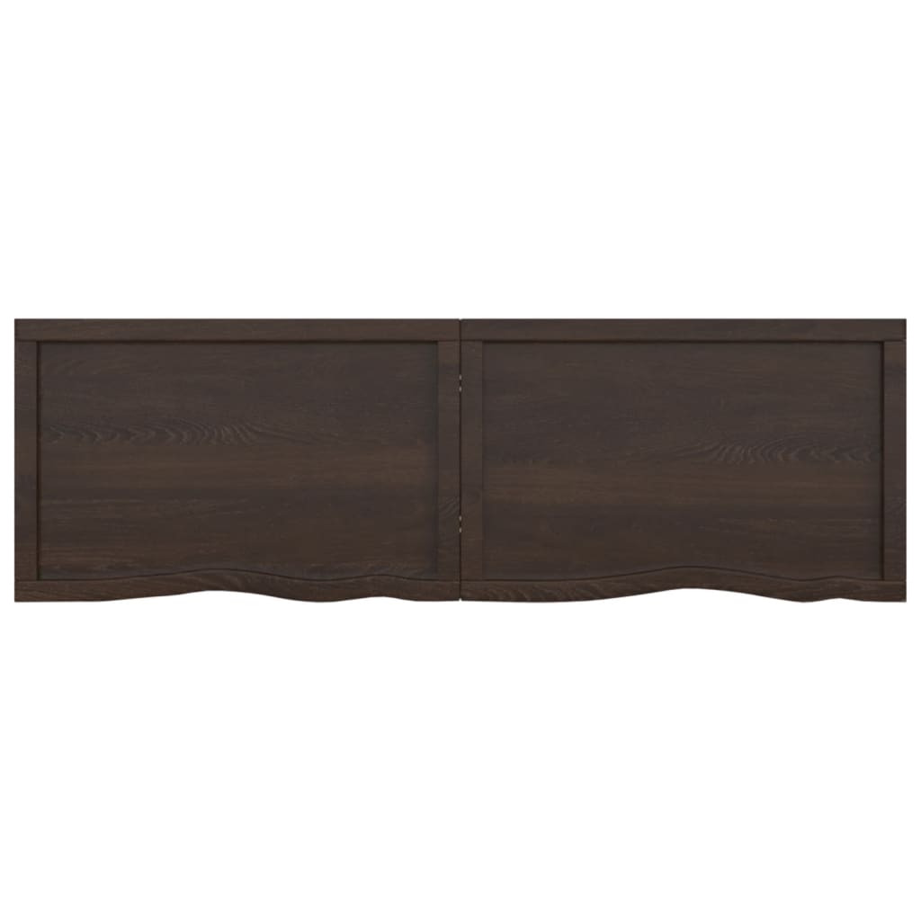 Wandschap behandeld massief eikenhout donkerbruin 160 x 50 x 4 cm