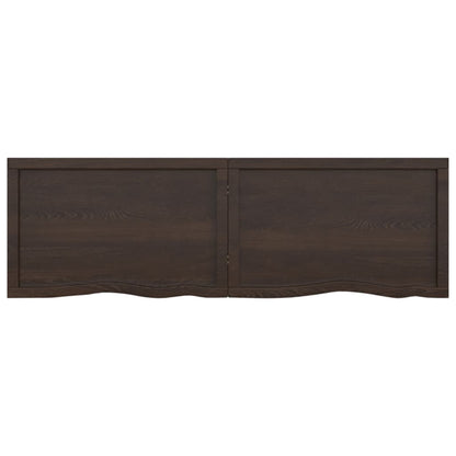 Wandschap behandeld massief eikenhout donkerbruin 160 x 50 x 4 cm