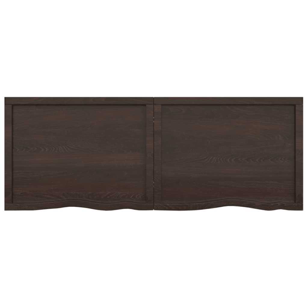 Wandschap behandeld massief eikenhout donkerbruin 160 x 60 x 4 cm