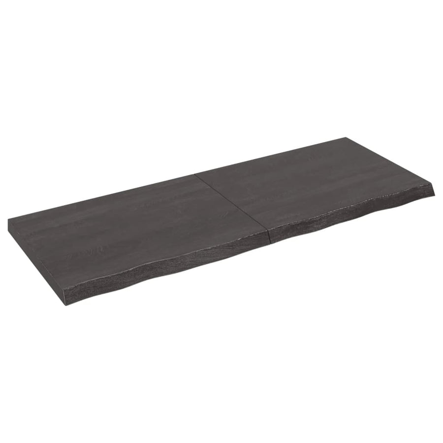 Wandschap behandeld massief eikenhout donkerbruin 160 x 60 x 6 cm