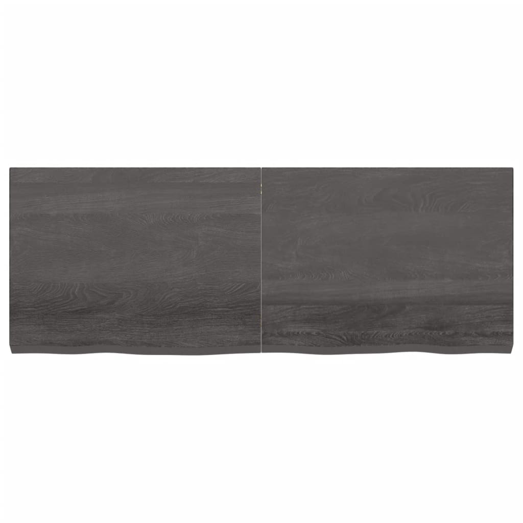 Wandschap behandeld massief eikenhout donkerbruin 160 x 60 x 6 cm