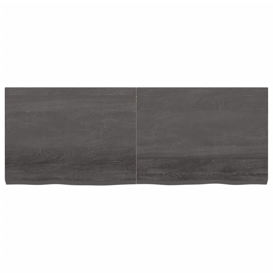 Wandschap behandeld massief eikenhout donkerbruin 160 x 60 x 6 cm
