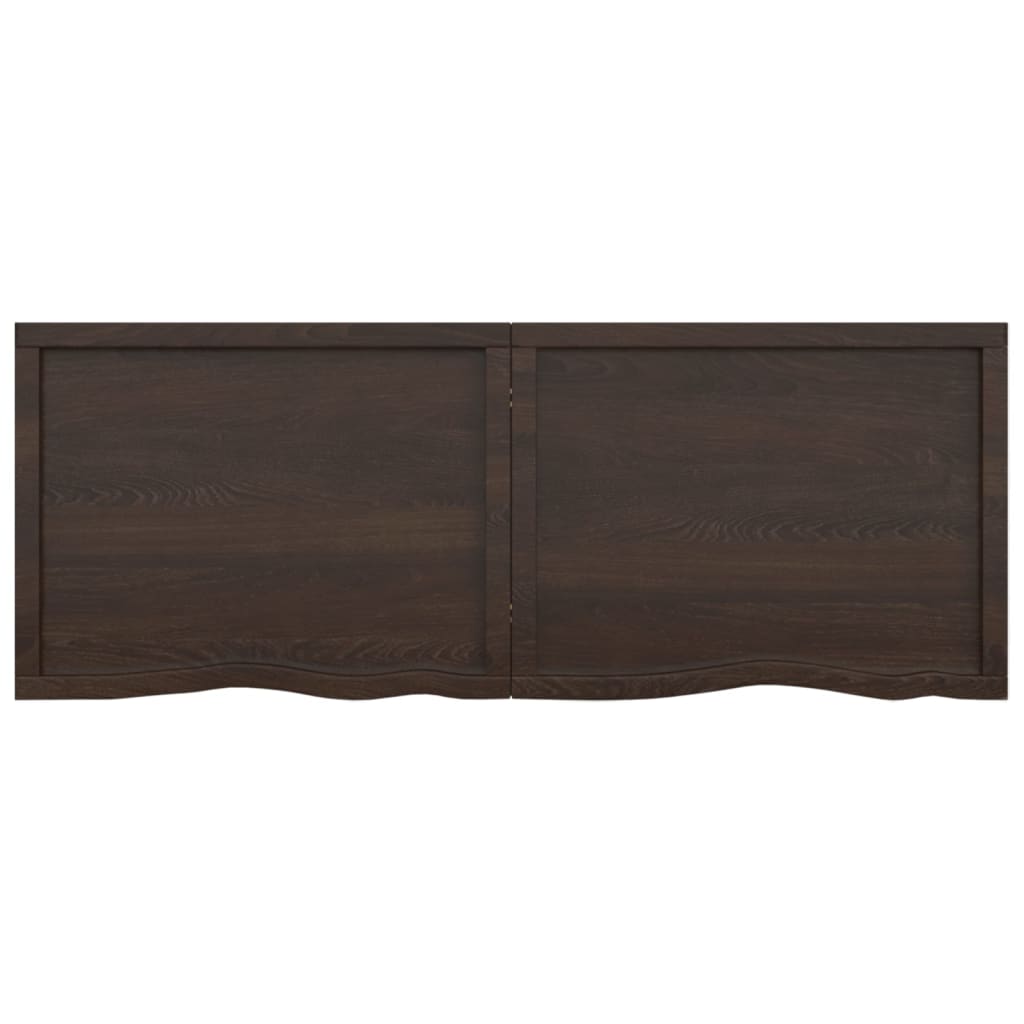 Wandschap behandeld massief eikenhout donkerbruin 160 x 60 x 6 cm