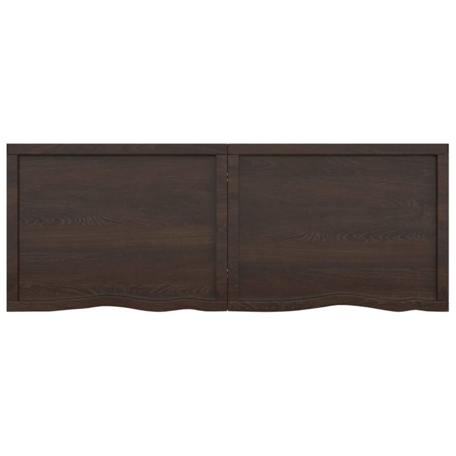 Wandschap behandeld massief eikenhout donkerbruin 160 x 60 x 6 cm