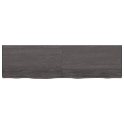 Wandschap behandeld massief eikenhout donkerbruin 180 x 50 x 6 cm