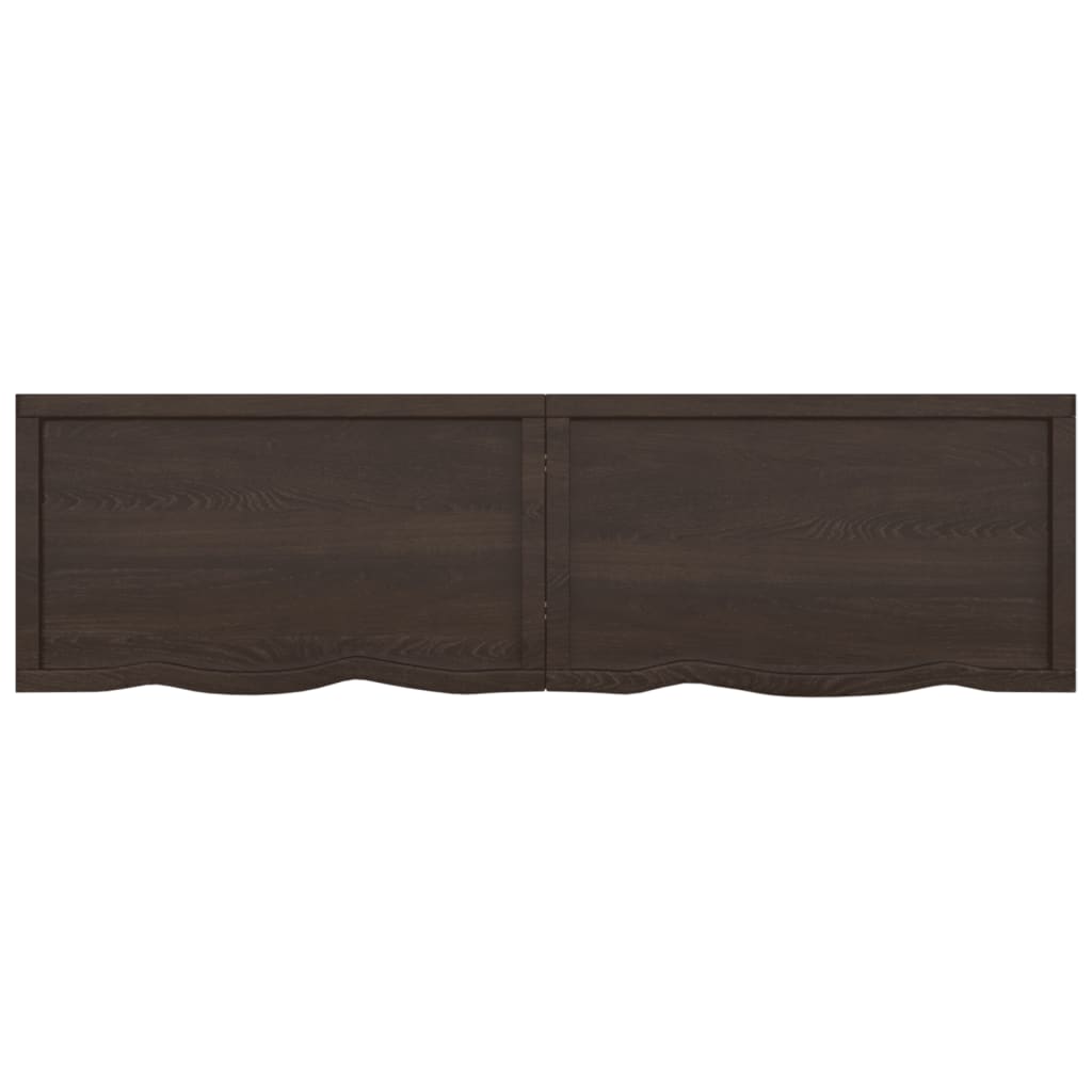 Wandschap behandeld massief eikenhout donkerbruin 180 x 50 x 6 cm