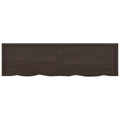 Wandschap behandeld massief eikenhout donkerbruin 180 x 50 x 6 cm