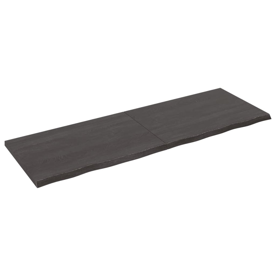 Wandschap behandeld massief eikenhout donkerbruin 180 x 60 x 4 cm