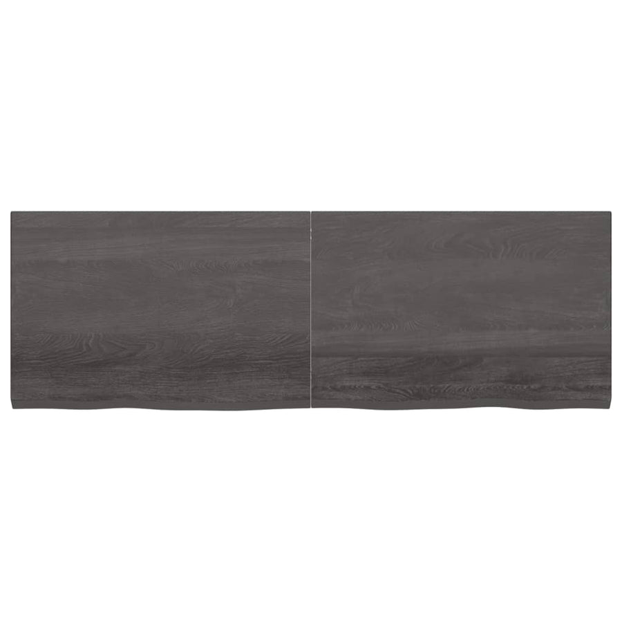Wandschap behandeld massief eikenhout donkerbruin 180 x 60 x 4 cm