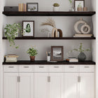 Wall shelf treated solid oak dark brown