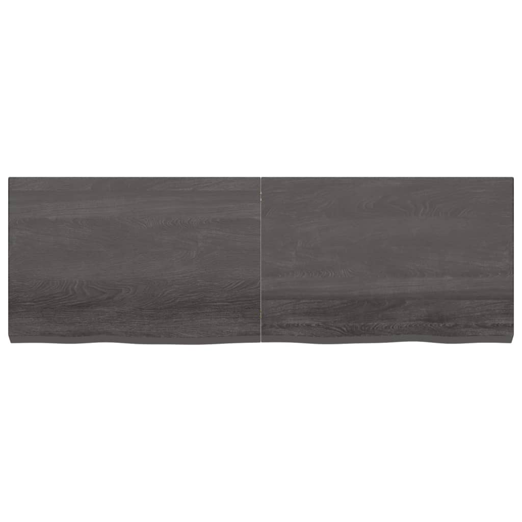 Wandschap behandeld massief eikenhout donkerbruin 180 x 60 x 6 cm