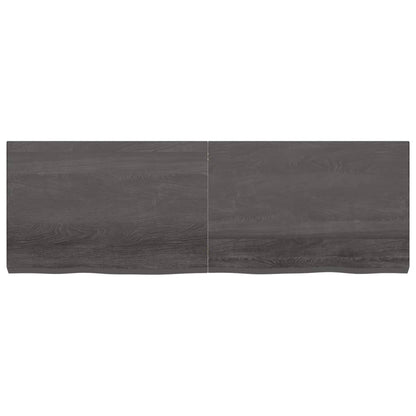 Wandschap behandeld massief eikenhout donkerbruin 180 x 60 x 6 cm