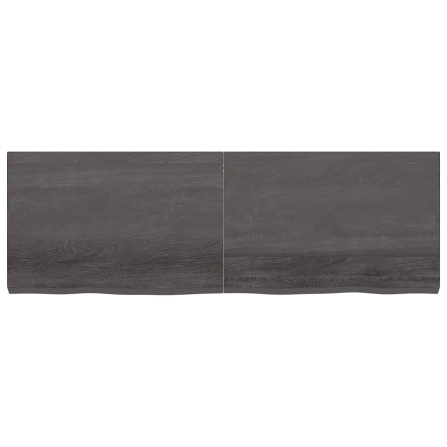 Wandschap behandeld massief eikenhout donkerbruin 180 x 60 x 6 cm