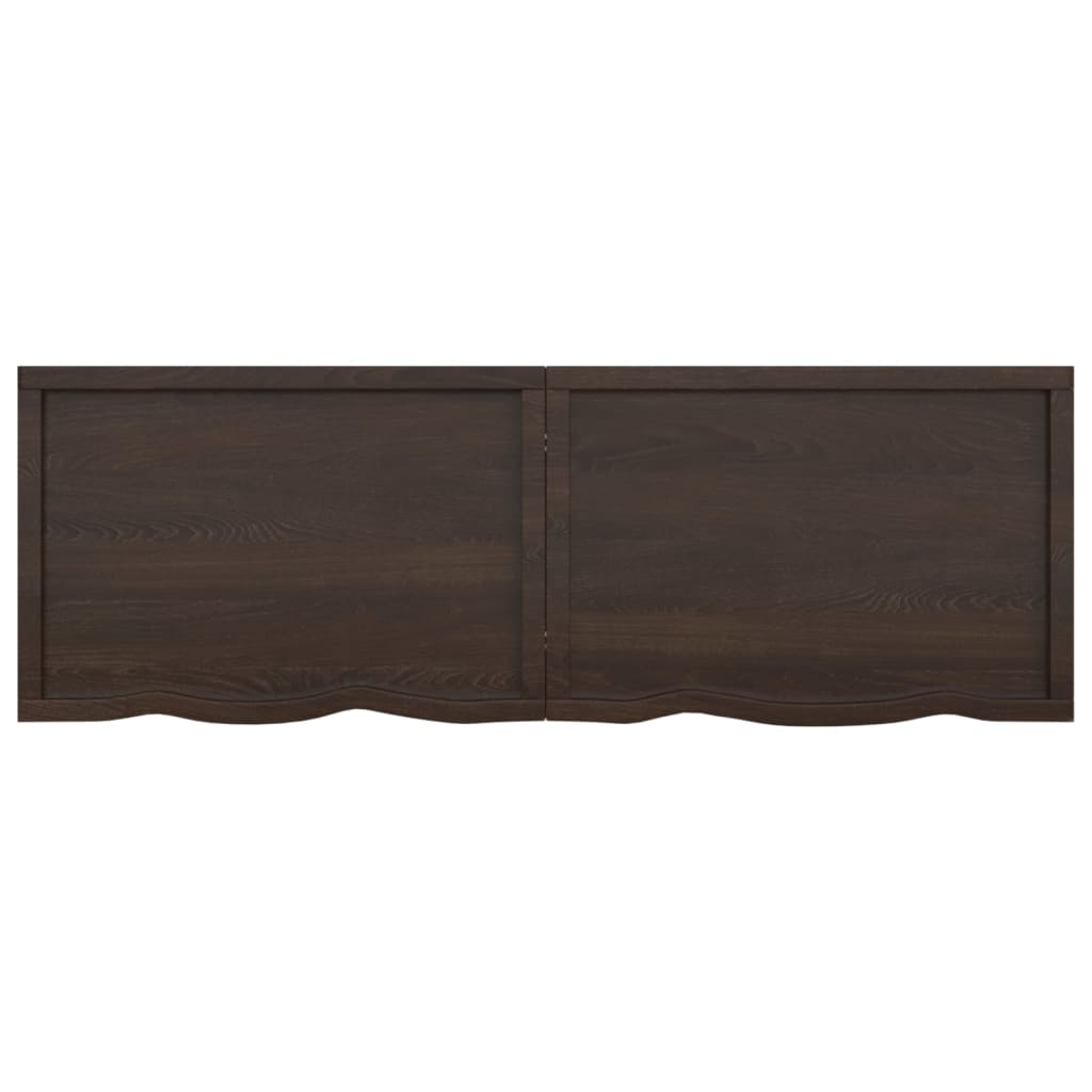 Wandschap behandeld massief eikenhout donkerbruin 180 x 60 x 6 cm
