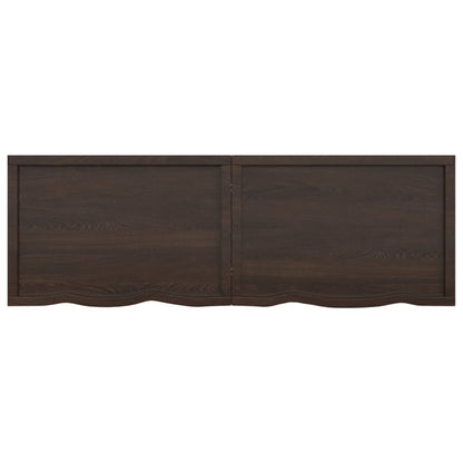 Wandschap behandeld massief eikenhout donkerbruin 180 x 60 x 6 cm