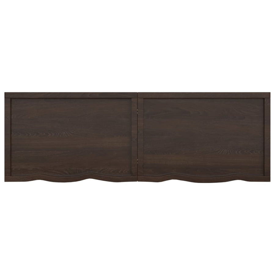 Wandschap behandeld massief eikenhout donkerbruin 180 x 60 x 6 cm