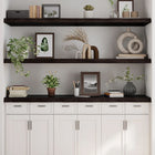 Wall shelf treated solid oak dark brown